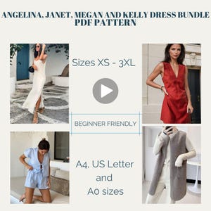 Sewing Patterns Bundle: Woman&#39;s Summer Dress (PDF Pattern XS-XXXL) Beginner Friendly