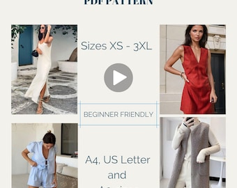 Sewing Patterns Bundle: Woman's Summer Dress (PDF Pattern XS-XXXL) Beginner Friendly