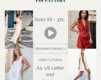 Dress Pattern Bundle: Beginner Friendly Sewing Patterns XS-XXXL (PDF Pattern)