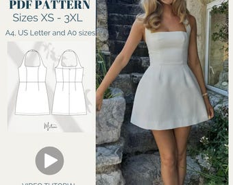 Lily Mini Dress Sewing Pattern: Beginner Friendly, XS-XXXL (PDF Pattern)