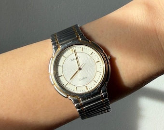 Vintage Seiko Dolce Exeline 5E31 Stainless Steel Two-Toned Round Dial Watch - Box and Papers