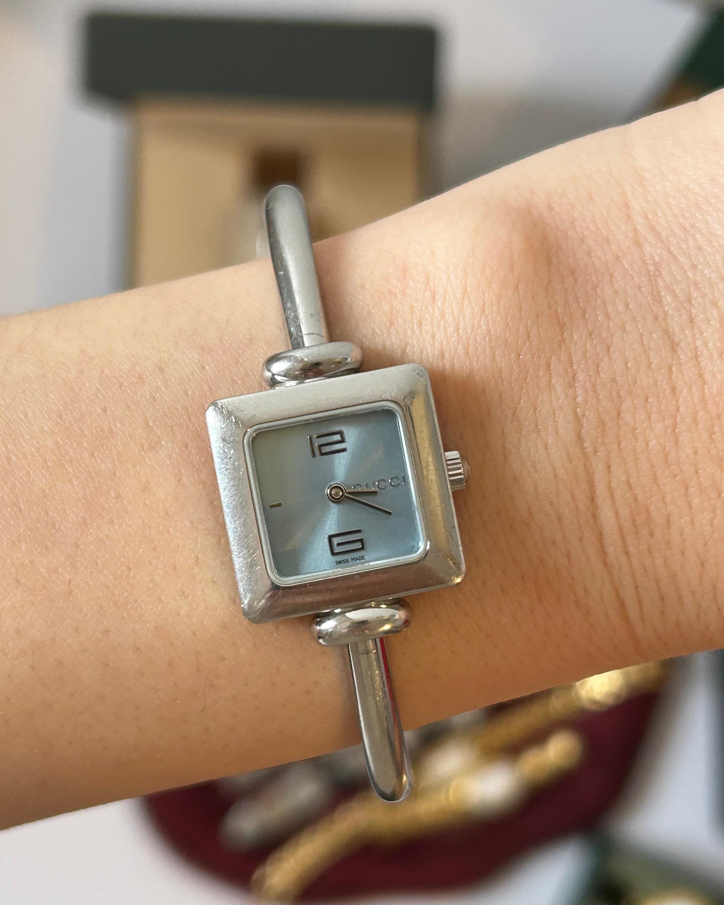 Vintage Y2K Gucci Square Watch – Tom Ford Era Blue Dial Stainless