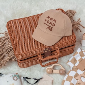 Wicker Baby Gift Basket With Handle