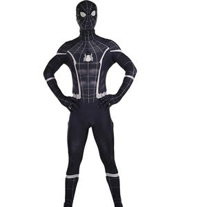 Black Spider Hero Costume: Web Warrior Bodysuit with Removable Mask