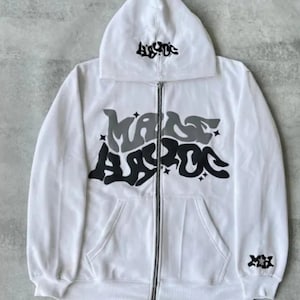 Mens Y2k Zip Up Hoodie Streetwear