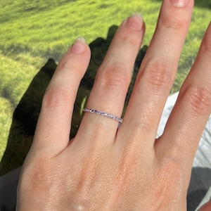 Alexandrite Band, June Birthstone Eternity Band, 925 Sterling Silver Ring, Handmade Ring, Full Eternity Band, Anniversary Gift for Her