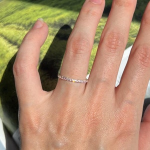 Pink Tourmaline Band, October Birthstone Eternity Band, 925 Sterling Silver Ring, Handmade Ring, Full Eternity Band, Anniversary Gift