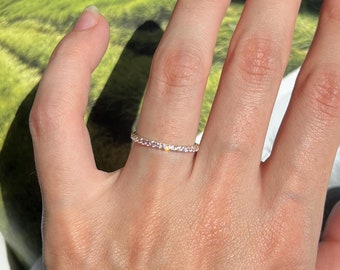 Pink Tourmaline Band, October Birthstone Eternity Band, 925 Sterling Silver Ring, Handmade Ring, Full Eternity Band, Anniversary Gift