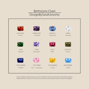 Puede incluir: Un gr&aacute;fico que muestra las piedras de nacimiento para cada mes del a&ntilde;o. El gr&aacute;fico est&aacute; dividido en doce cuadrados, cada uno con una gema de color diferente. Los nombres de los meses y las gemas se enumeran debajo de cada cuadrado.