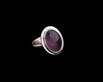 Amethyst Ring, Natural Gemstone Ring, Purple Oval Ring, 925 Sterling Silver, Elegant and Stylish Gift, Handmade Jewelry, Solid Gold Ring