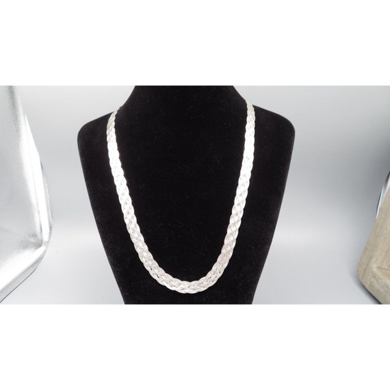 Sterl Silver 23” Woven Braided Chain Necklace and… - image 9