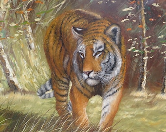 絵画 Tiger A TALL JAPANESE SIX-PANEL TIGER SCREEN, EARLY-MID 20TH CENTURY