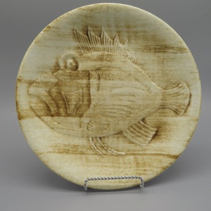 Vintage 1970s Majolica Longchamp Seafood Fish Plate 9 1/2” French