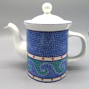 Dansk Mosaic Portugal WAVE Coffee Pot Teapot with lid VTG 90s Discontinued