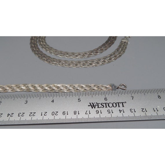 Sterl Silver 23” Woven Braided Chain Necklace and… - image 7