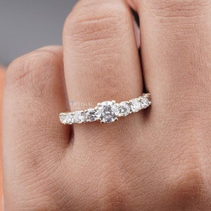 1.35 Carat IGI Certified D/VVS2/ Round Cut Lab Grown Diamond Ring/ 14k White Gold Diamond Engagement Ring/ Perfect Anniversary Gift For Her