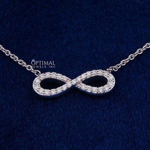 13 Cents D Color VS1 Clarity/ Infinity Shape Diamond Necklace/ Lab Grown Diamond Pendant/ 18K Gold Necklace For Women/ Birthday Gift For Her
