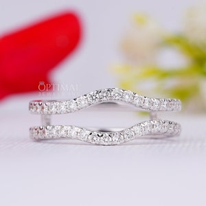 0.60 Carat D Color VVS Diamond Engagement Ring/ Round Cut Lab Diamond Ring/ Pave Set Diamond Anniversary Gift/ Minimalist Everyday Wear Ring