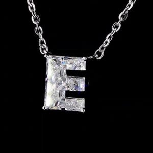 E Shape Diamond Initial Necklace | 18K Solid Gold & Lab-Grown Diamond Pendant | Elegant Alphabet Pendant for Luxury Look | Name Necklace