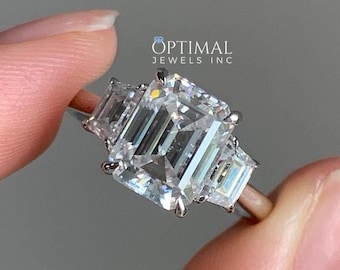2.0カラットのエメラルドカットの婚約指輪、モアッサナイトリング