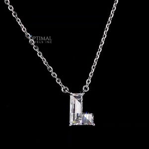 L Shape Diamond Initial Necklace | 14K Solid Gold & Lab-Grown Diamond Pendant | Lovely Letter Necklace for Timeless Beauty