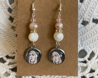 Sorrowful Mother Our Lady of 7 Sorrows Earrings