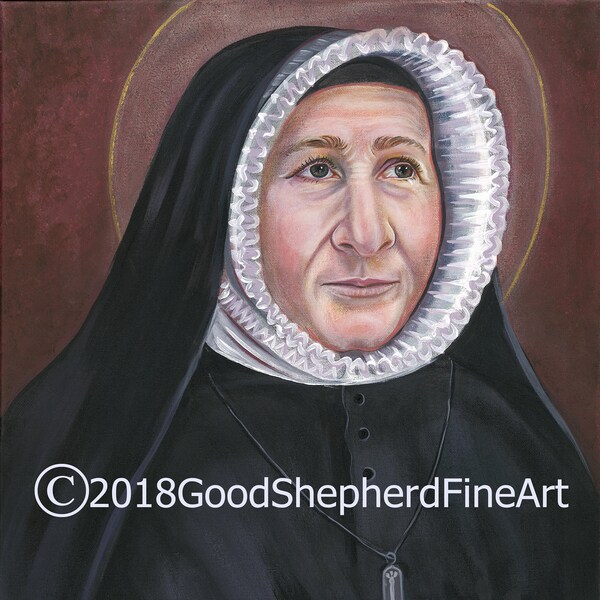 Saint Madeleine Sophie Barat, 8"x10" & 11"x14" Prints on White Card Stock, Images taken from my Signed, OOAK Original, Acrylic Painting, Art