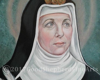 Saint Hildegard Bingen, Doctor of the Catholic Church  8"x10" & 11"x14" Prints on White Card Stock Image taken from my Catholic Art, signed