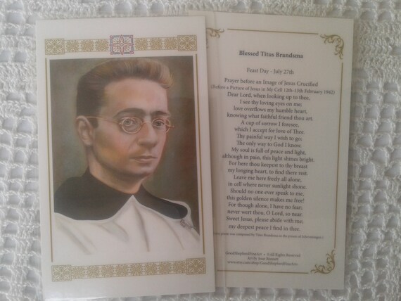 Image taken from my Original Signed Acrylic Painting Blessed Titus Brandsma Carmelite Martyr 8x10 /& 11x14 Prints on White Card Stock