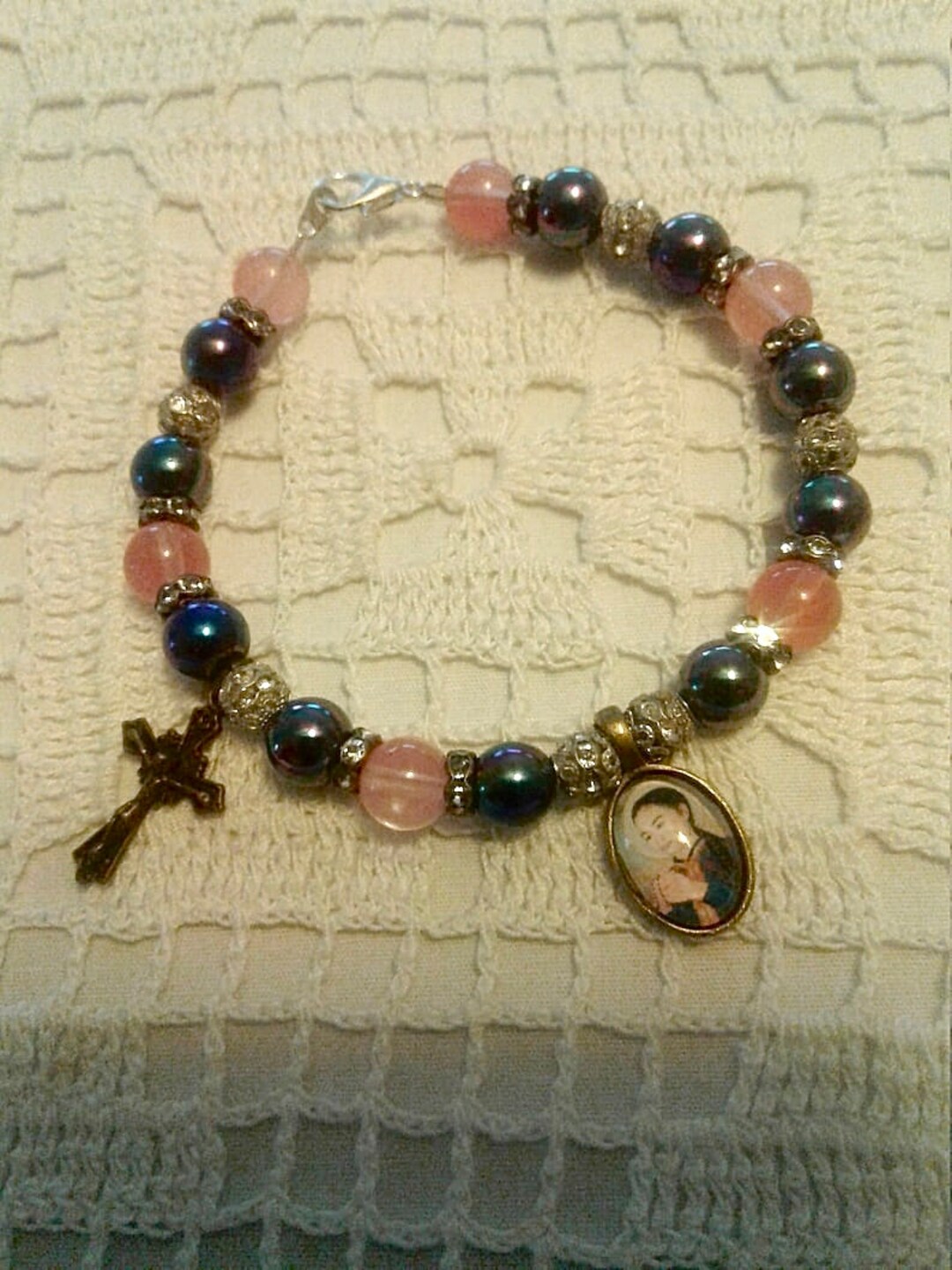 Saint Anna Wang Virgin Martyr Chinese Bracelet 10mmx14mm Etsy