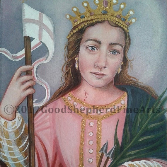 Saint Ursula Patron of Cologne Virgin and Martyr 16 X Etsy