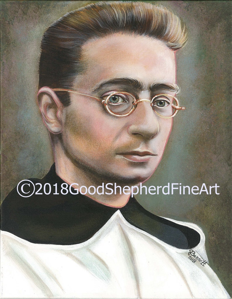 Image taken from my Original Signed Acrylic Painting Blessed Titus Brandsma Carmelite Martyr 8x10 /& 11x14 Prints on White Card Stock