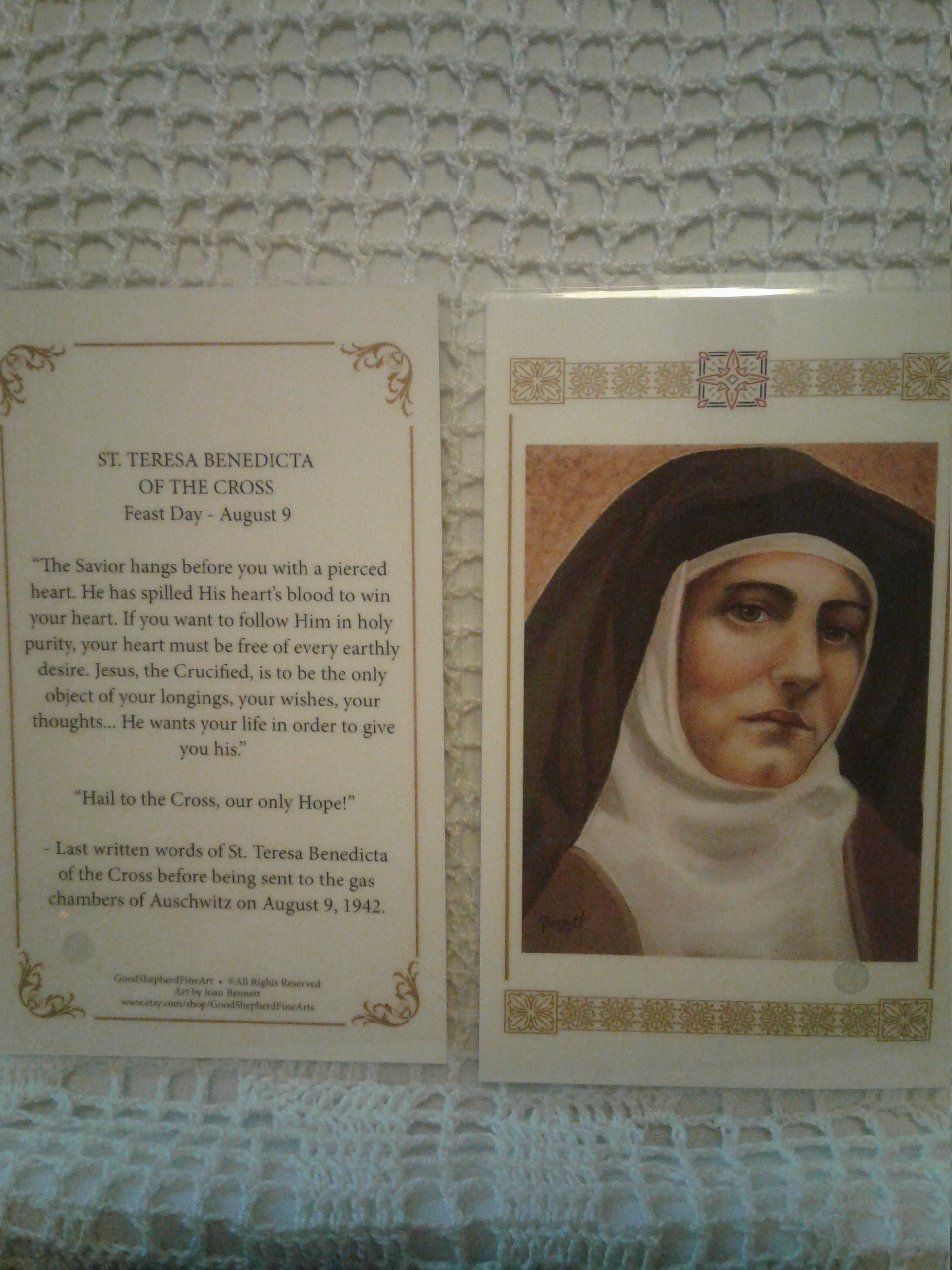St Teresa Benedicta of the Cross 3 5/8x5.5 - Etsy