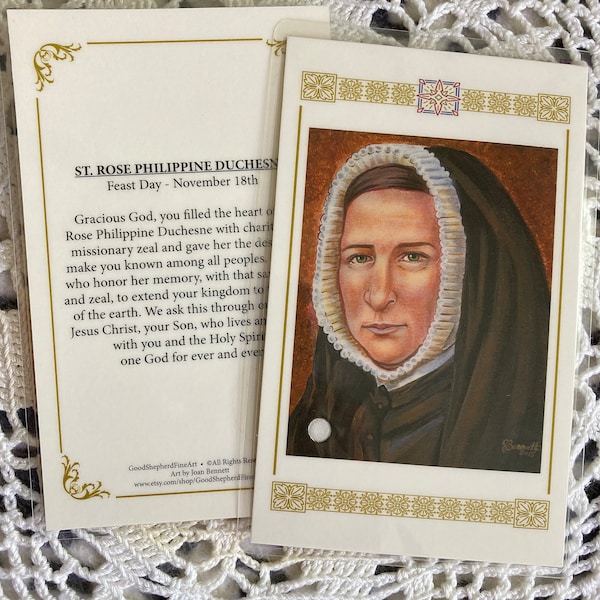 Saint Rose Philippine Duchesne, Laminated, Relic or Prayer Card