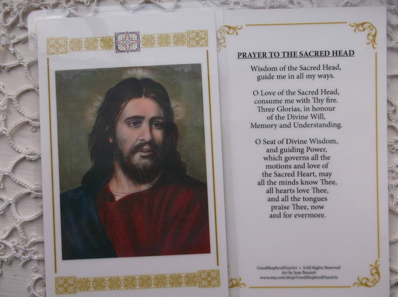 Sacred Head of Jesus Christ Savior 3 5/8x5.5 Etsy Hong Kong