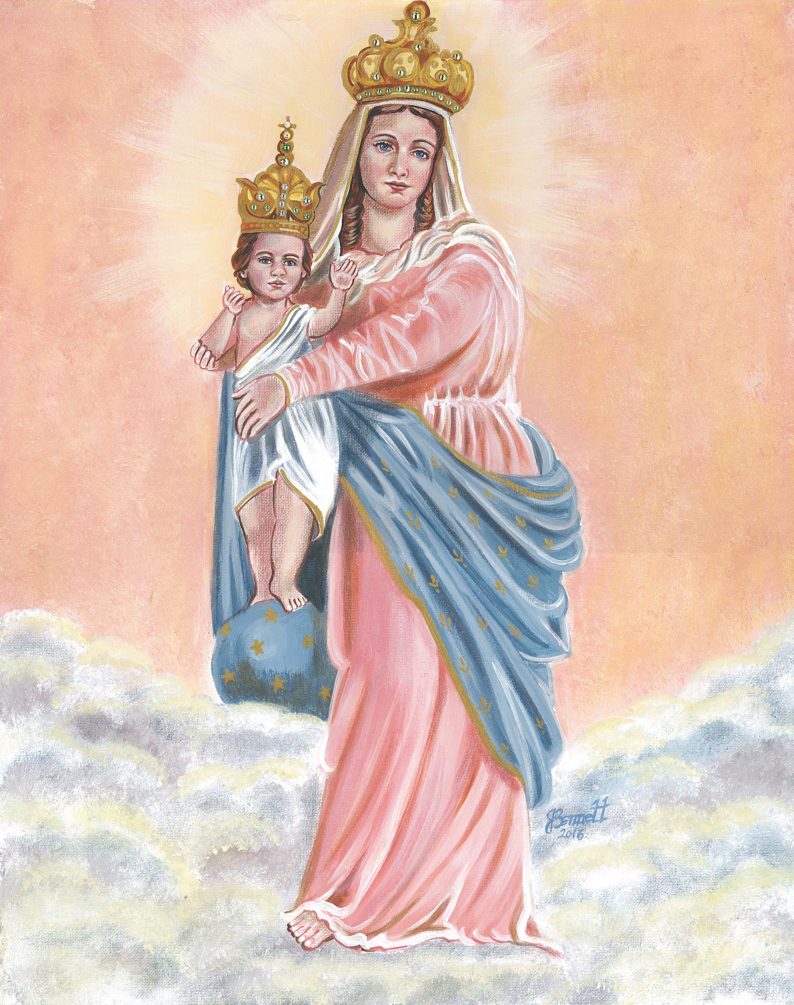 Our Lady of Victory Original OOAK Acrylic Painting 15 Etsy