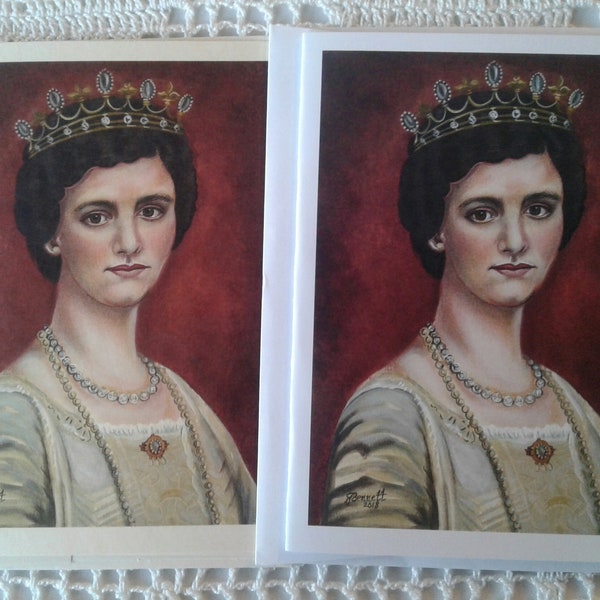 Zita of Bourbon-Parma, Servant of God Empress of Austria Stationery Cards W/Envelope on White & Ivory Card Stock, Image From my Signed Art