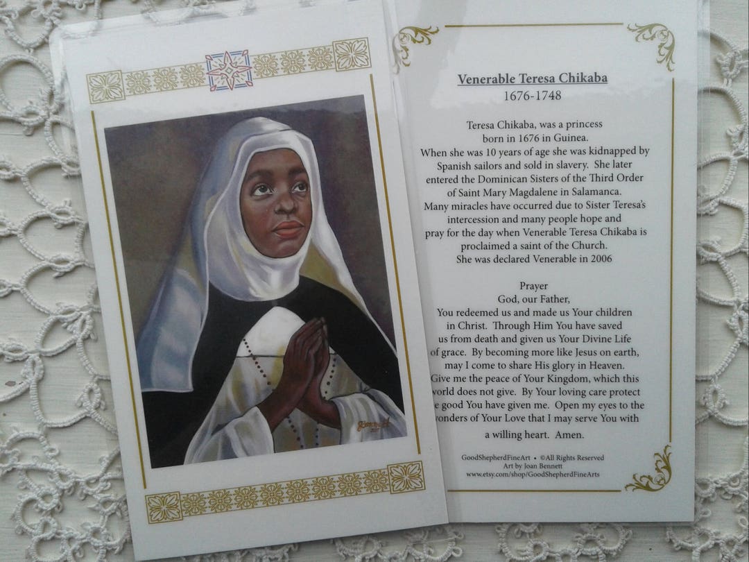 Venerable Teresa Chikaba Laminated Holyprayer Cards on Warm Etsy