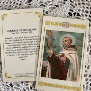 St. John of the Cross, Laminated Relic, or Prayer Card image 1