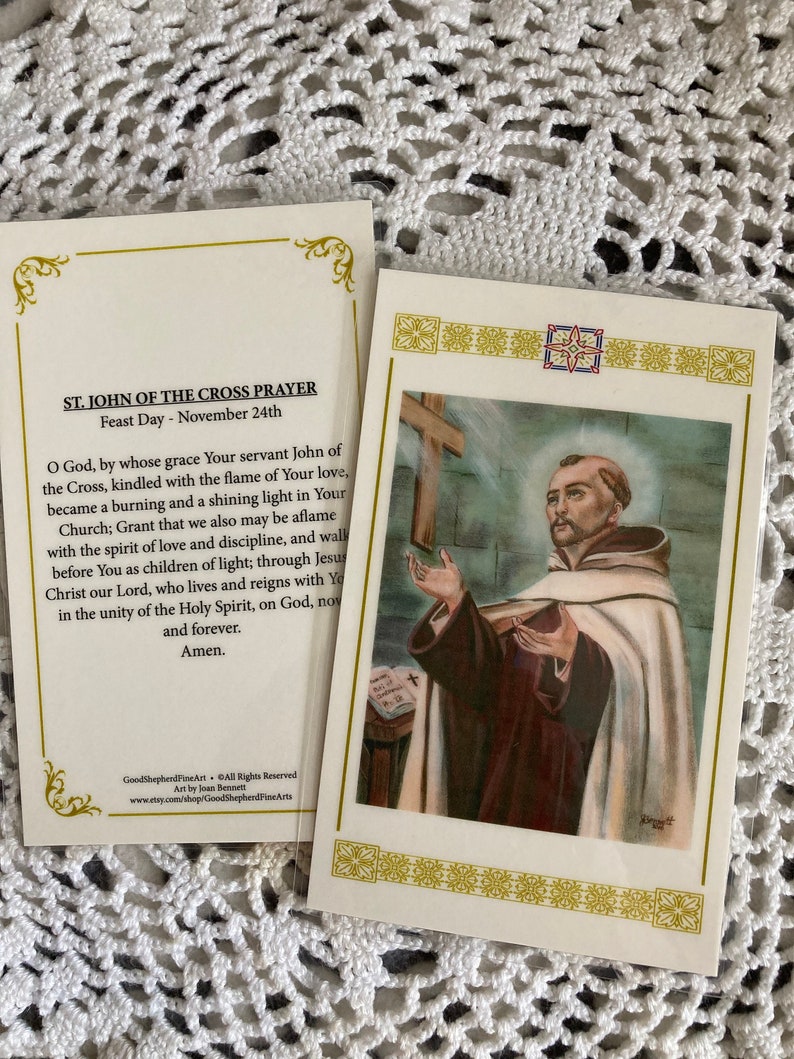 St. John of the Cross, Laminated Relic, or Prayer Card image 1