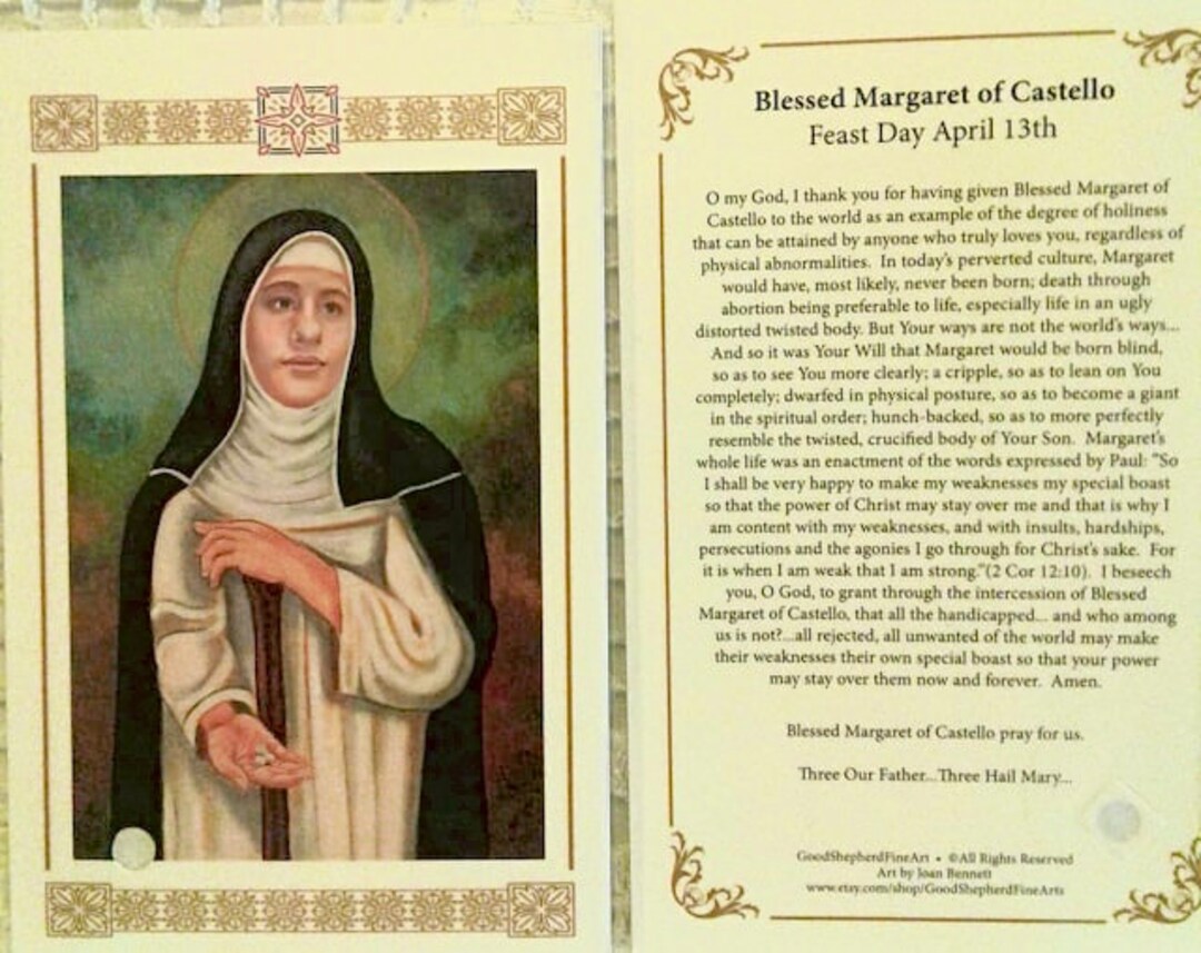 Blessed Margaret of Castello Laminated Relic Holyprayer Etsy