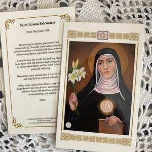 Saint Juliana Falconieri, Relic card or prayer card image 1