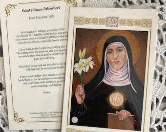 Saint Juliana Falconieri, Relic card or prayer card