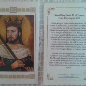 Saint Louis King of France patron of Tertiaries - Saint Louis IX King of  France Christian Roman Catholic Icon on wood
