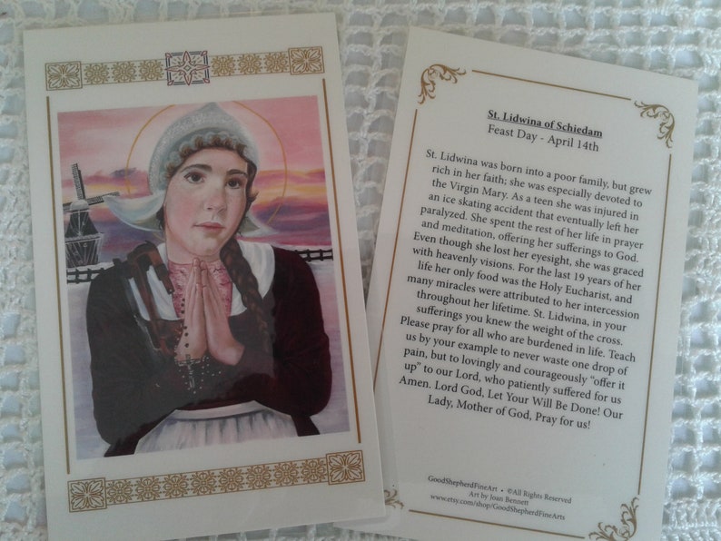 Saint Lidwina of Schiedam Dutch Mystic 3.5x5.5 image 0