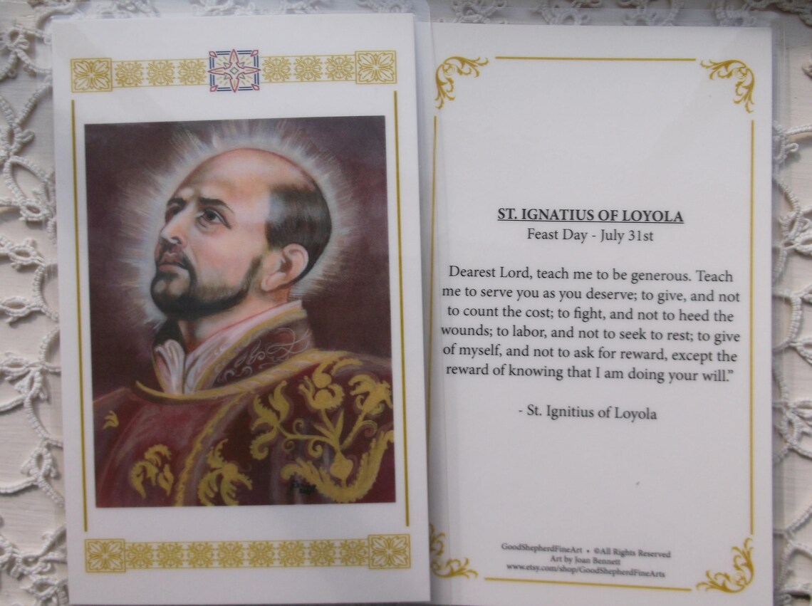 Saint Ignace de Loyola fondateur prêtre 3 5/8 x5.5 Etsy