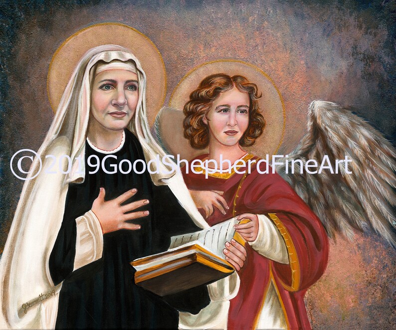 Saint Frances of Rome Obl 8x10 /& 11x14 Prints on 110lb Card Stock Catholic Art Signed Painting O.S.B. Image taken from my OOAK