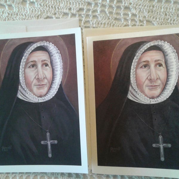 Saint Madeleine Sophie Barat Stationery Cards W/Envelopes on White & Ivory Card Stock, Image taken from my Signed, Original Acrylic Painting