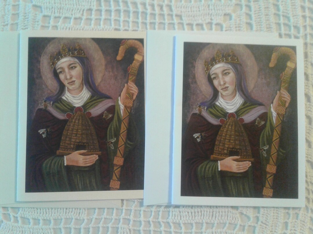 Saint Gobnait, Abigail or Deborah Patron Saint Stationery Note Cards