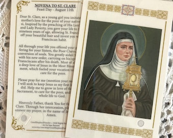 Saint Clare of Assisi Prayer Card - Etsy